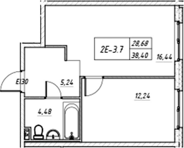 1-комнатная квартира 38.4 м², 10/17 эт., Комплекс апартаментов «Zoom на Неве»